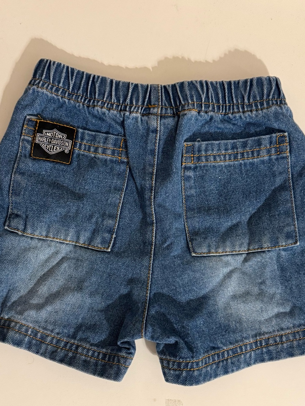 Harley Davidson Baby Boy Cotton Denim Shorts Y2K Style 9-12 Months